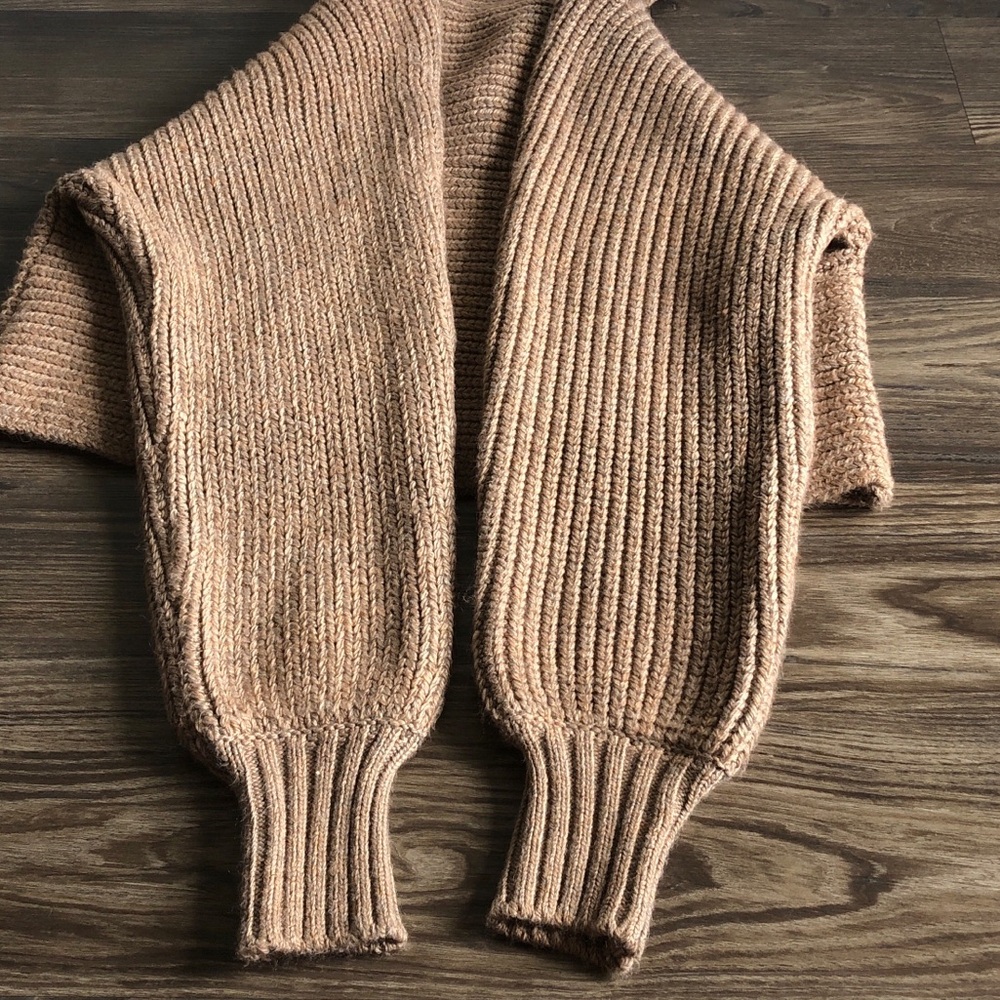 NWT House Of Harlow Oversized Collared Sweater Brown Slouchy Layering - Picture 7 of 13